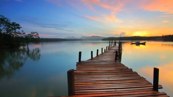 Boardwalk on a lake